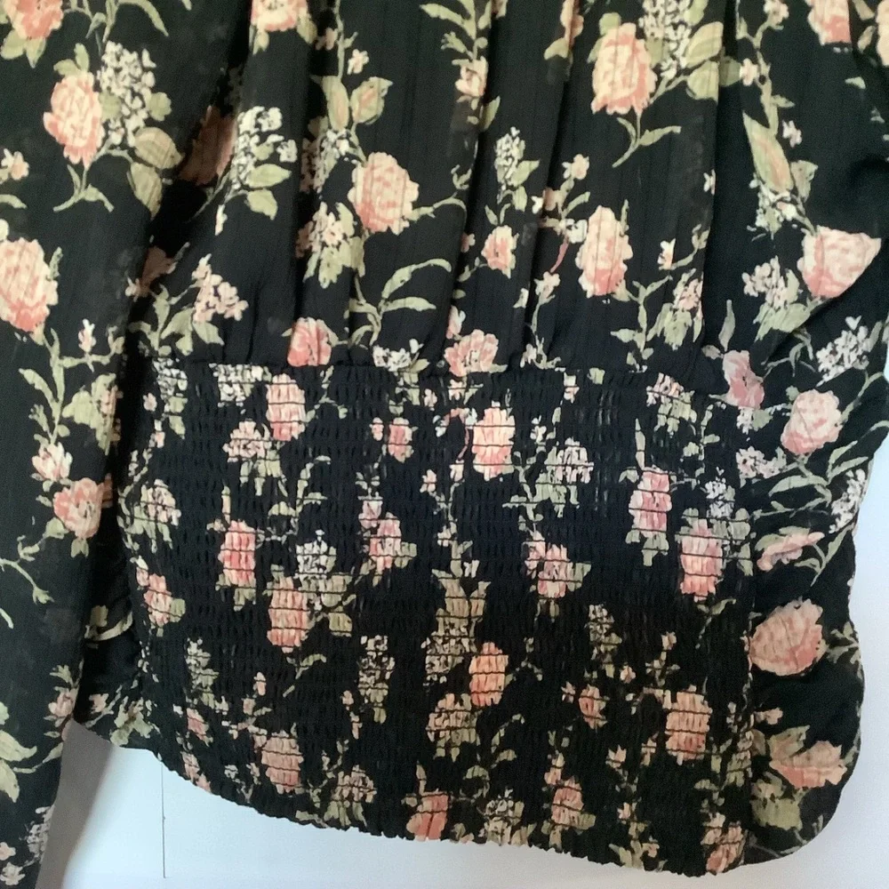 Free People New Final Rose Blouse lkng puff‎ sleeve sz Small NWT